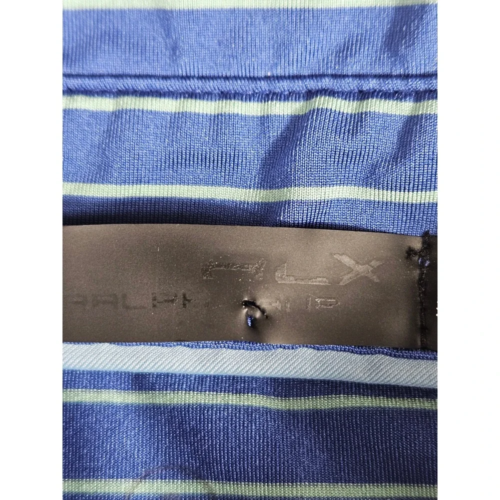 RLX Ralph Lauren‎ Mens Striped Golf Polo Shirt Blue Green XL Short Sleeve - Picture 3 of 11